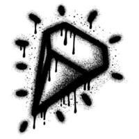 Spray Painted Graffiti diamond Sprayed isolated with a white background. vector