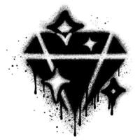 Spray Painted Graffiti diamond Sprayed isolated with a white background. vector