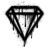Spray Painted Graffiti diamond Sprayed isolated with a white background. vector