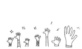 Applause hand draw on white background. illustration. vector