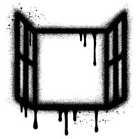 Spray Painted Window Graffiti Sprayed isolated on white background. vector