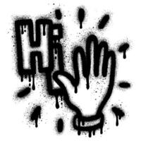 Spray Painted Graffiti hand with word hi Sprayed isolated on white background. vector