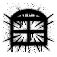 Spray Painted Window Graffiti Sprayed isolated on white background. vector