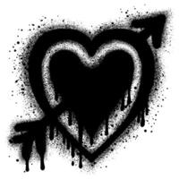 Amour Symbol. heart shape with arrow. graffiti illustration isolated on white background. vector