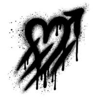 Amour Symbol. heart shape with arrow. graffiti illustration isolated on white background. vector