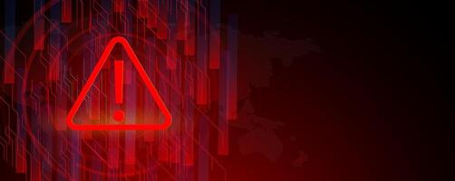Cyber security Hacking concept. Attention warning attacker alert sign and computer security protection notify danger. Technology background vector