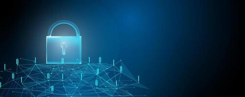 Cyber Security Training and awareness strategy blue background. vector