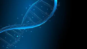 Science and technology background. DNA helix in futuristic technology style. Genetic and biology illustration vector