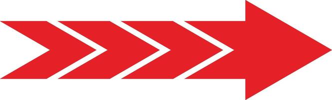 Trendy Red Arrow Symbol Transparent Background vector