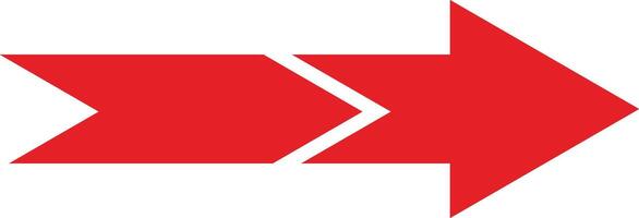Red arrow pointing right icon. Arrow shape element design isolated on white background. Arrow. Cursor. Modern simple arrows. vector