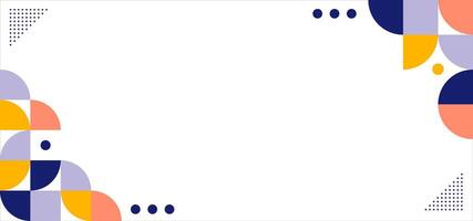 Abstract geometric background with colorful circles, dots, and white space for text. vector