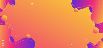 Abstract fluid background with gradient color. Fluid shapes composition. Trendy gradient background. vector