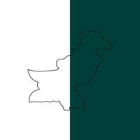 Outline Map Of Pakistan Line Art Map On Half White And Green Background Illustration vector