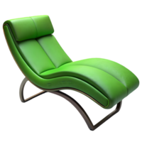 3D Render of a Green Chaise Lounge png