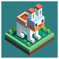 Stunning Rabbit Isometric Illustrations, A Visual Delight vector