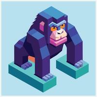 Gorilla Isometric Illustrations Unique and Dynamic vector