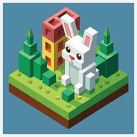 Stunning Rabbit Isometric Illustrations, A Visual Delight vector