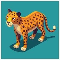 Majestic Leopard Isometric Illustrations A Stunning Collection of Art vector