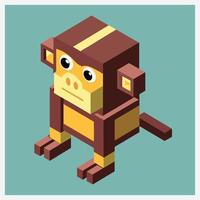 Vibrant Isometric Monkey Illustrations, A Captivating Collection vector