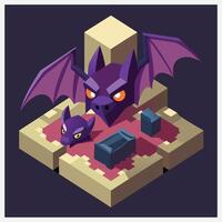 Stunning Bat Isometric Illustrations ,A Showcase of Creativity and Precision vector