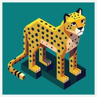 Stunning Isometric Cheetah Illustrations ,Captivating and Unique Designs vector