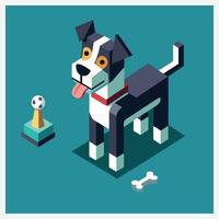 Stunning Dog Isometric Illustrations for Your Next Design Project vector