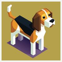 Ultimate Collection of Beagle Isometric Illustrations vector