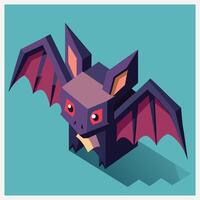 Stunning Bat Isometric Illustrations ,A Showcase of Creativity and Precision vector