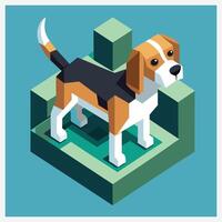 Ultimate Collection of Beagle Isometric Illustrations vector