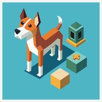 Stunning Dog Isometric Illustrations for Your Next Design Project vector