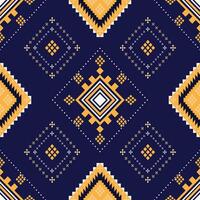 seamless pattern native Diamond and square shape fabric and carpet vector