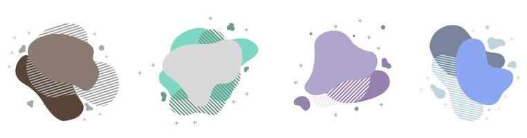 Abstract gradient banners with smooth liquid shapes. Set of abstract modern graphic elements. vector