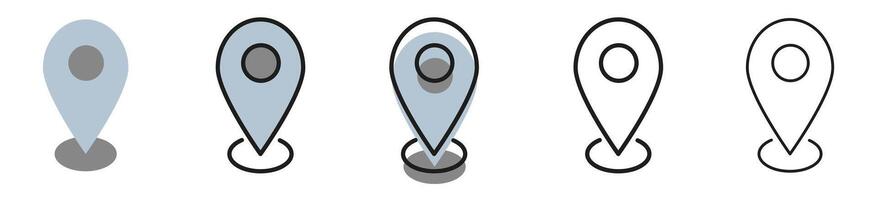 A set of icons of pointers of city objects. Designed for easy and quick orientation on the city map. vector