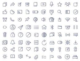 A set of user interface icons that can be used for commercial purposes. Thin line in blue gradient. vector