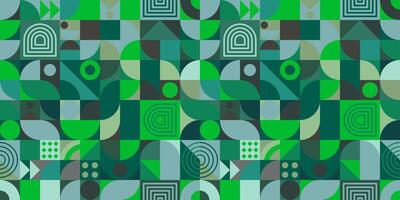 A simple geometric art poster with a simple shape and figure in shades of green. Abstract template design in scandinavian style. vector
