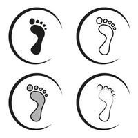Human footprint print. Various traces. The footprint of a person in different forms. vector