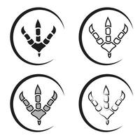 Various traces. Animal footprint print. A bird's footprint in different forms. vector