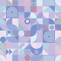A simple geometric art poster with a simple shape and figure in light blue and purple colors. Abstract template design in scandinavian style. vector