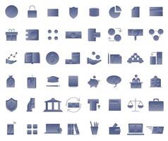 A set of icons used in the banking system. Finance and everything connected with them. Light blue gradient. vector