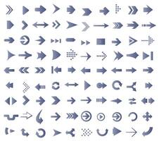 Collection of arrows. Blue arrows with a gradient. vector