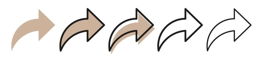 Arrow set. Arrow icons collection. Arrow flat style isolated on white background. vector
