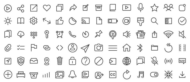 A set of user interface icons that can be used for commercial purposes. Thin line . vector