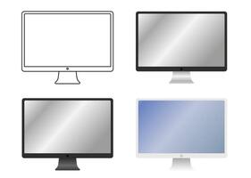 Monitor. Modern monitor with blank screen isolated on white background. Monitor design. vector