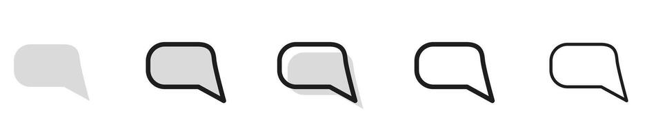 Set of speech bubbles. Different line widths and colors. Graph forecast. vector