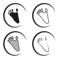 The footprint of a chimpanzee in various forms. Animal footprint print. Various traces. vector