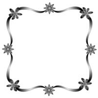 Beautiful gray frame decorated with a floral pattern on a white background vector