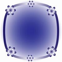 Original frame decorated with flowers on a blue background vector