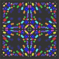 Soft geometric pattern in the form of multi-colored quadrangles on a black background vector