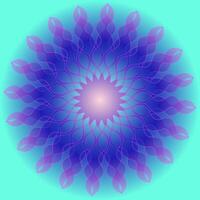 Round abstract pattern in the form of a mandala on a delicate blue and pink background vector