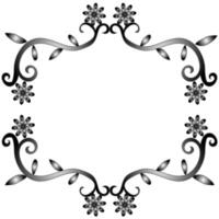 Beautiful gray frame in the form of a floral ornament on a white background vector